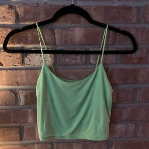 neon green crop top tank